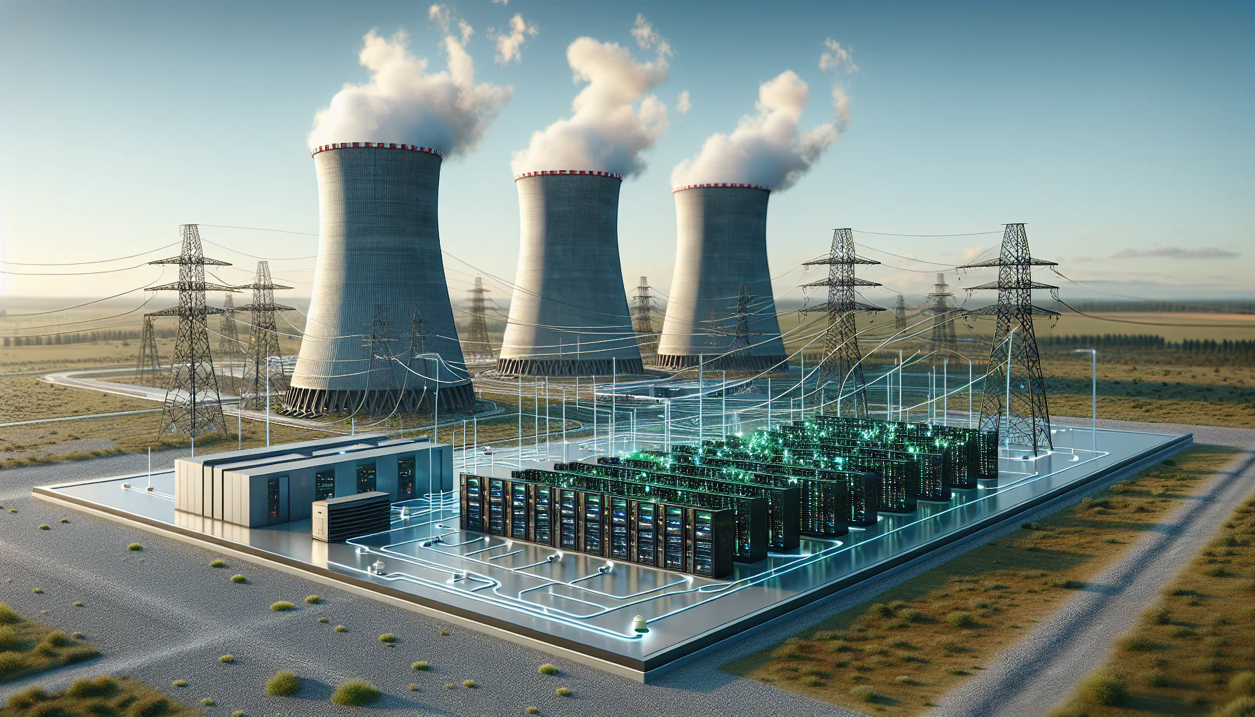 A nuclear power plant powering a data center 1729365817